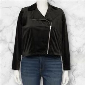 LC Lauren Conrad Plus Size Black Soft Motorcycle Trendy Cool Jacket ( SIZE : 3X)